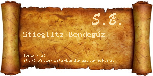Stieglitz Bendegúz névjegykártya